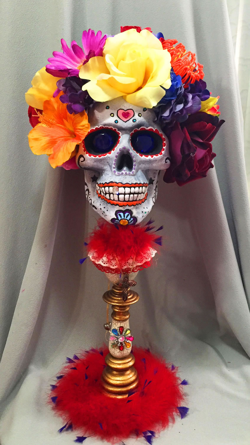 perfectly dreadful halloween shabby Chic vintage day of the dead skul